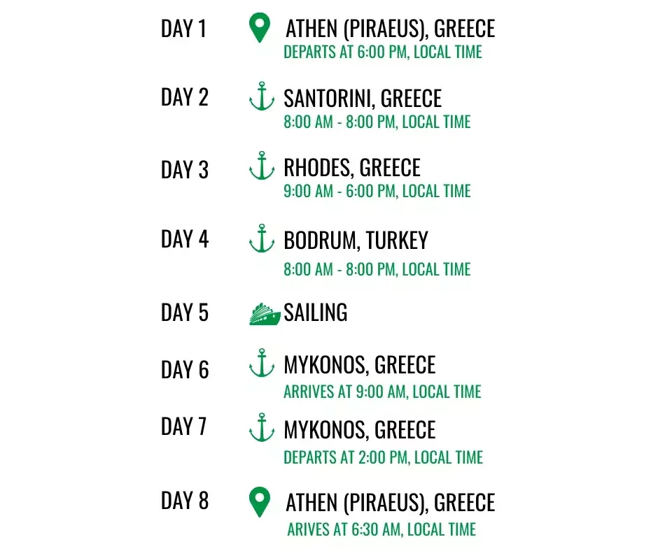 cruise itinerary